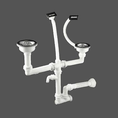 Double Bowl With Two Overflow Drain