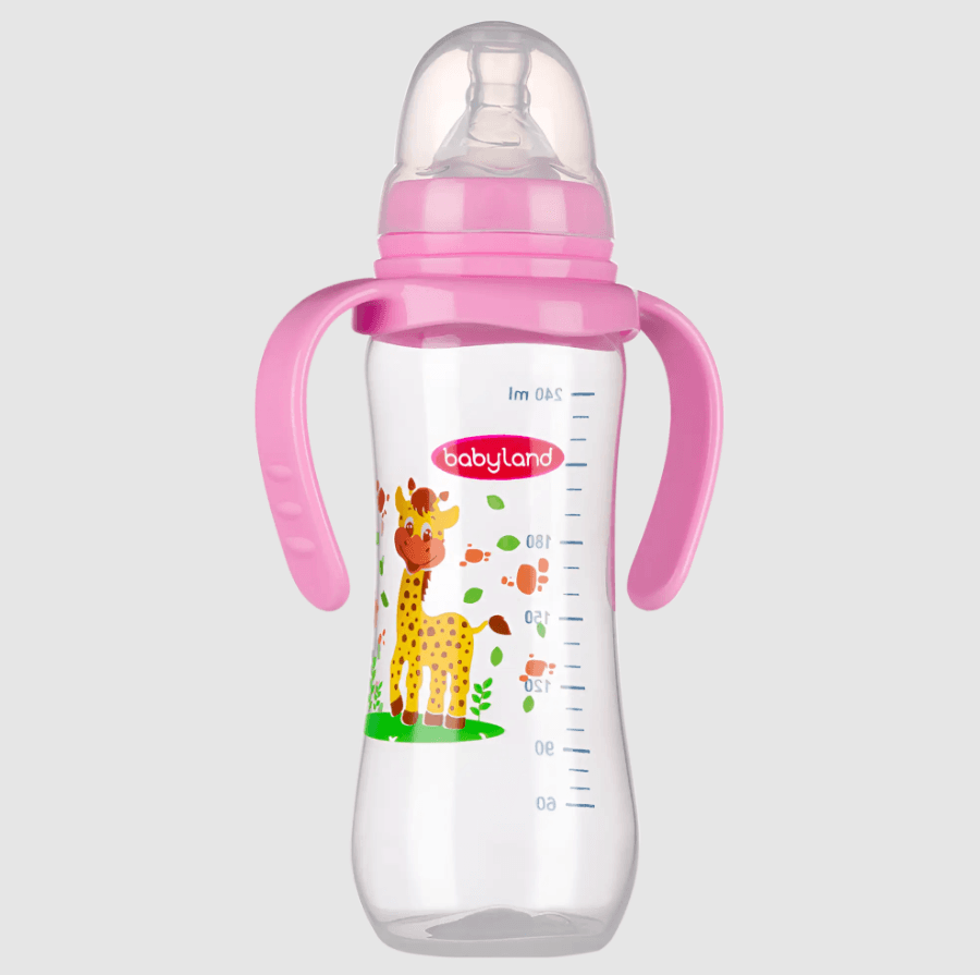 Polypropylene, Silicone - Babyland round baby bottle - 240ML, 150ML, 80ML