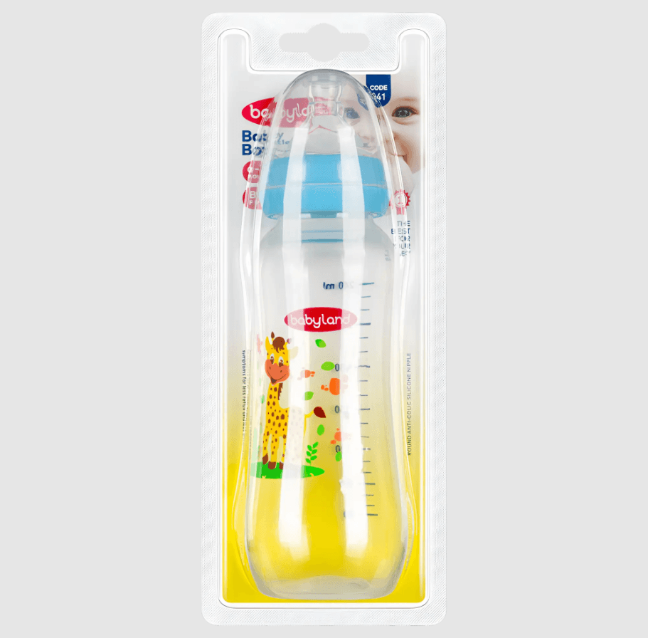 Polypropylene, Silicone - Babyland round baby bottle - 240ML, 150ML, 80ML