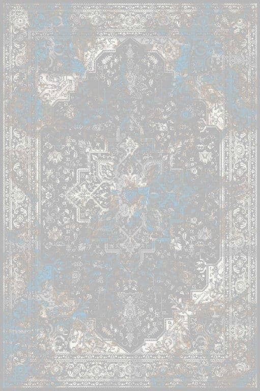 Persian Machine-Woven Carpet  700 Reeds Vintage Gray Design
