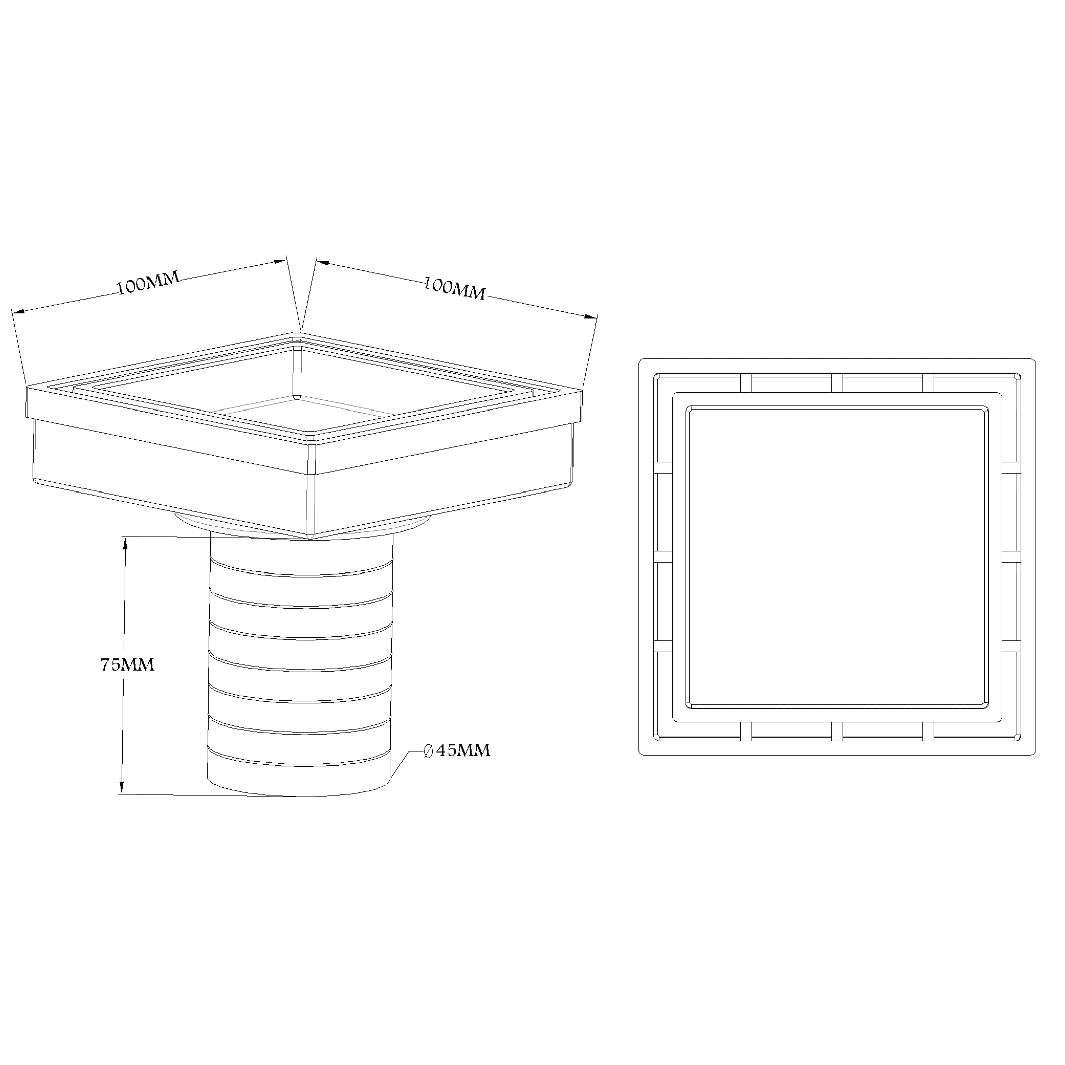 hidden floor drain 10*10