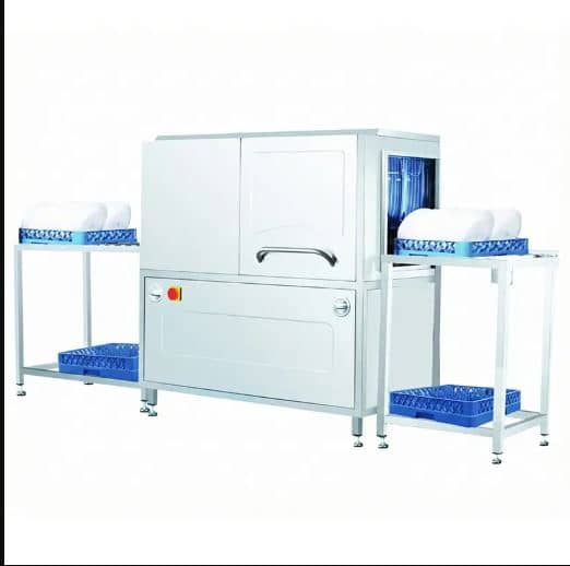 Automatic industrial gas and electric dishwasher, model 120 baskets (2000 pieces)