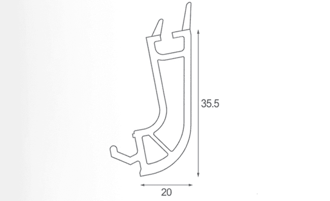single-wall glass glazing bead 60mm