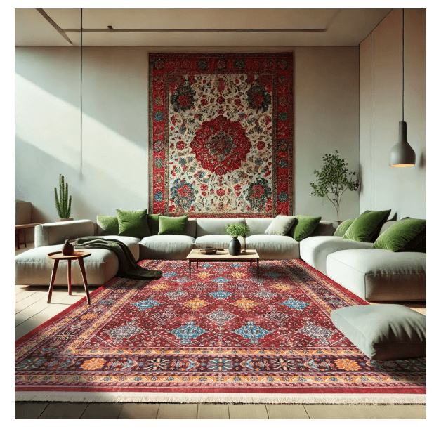 Polyester-Polyogen Rug, Traditional Collection-Maroon