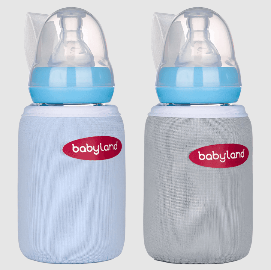Polypropylene- Babyland round Pyrex baby bottle with cover - 120ML, 240ML