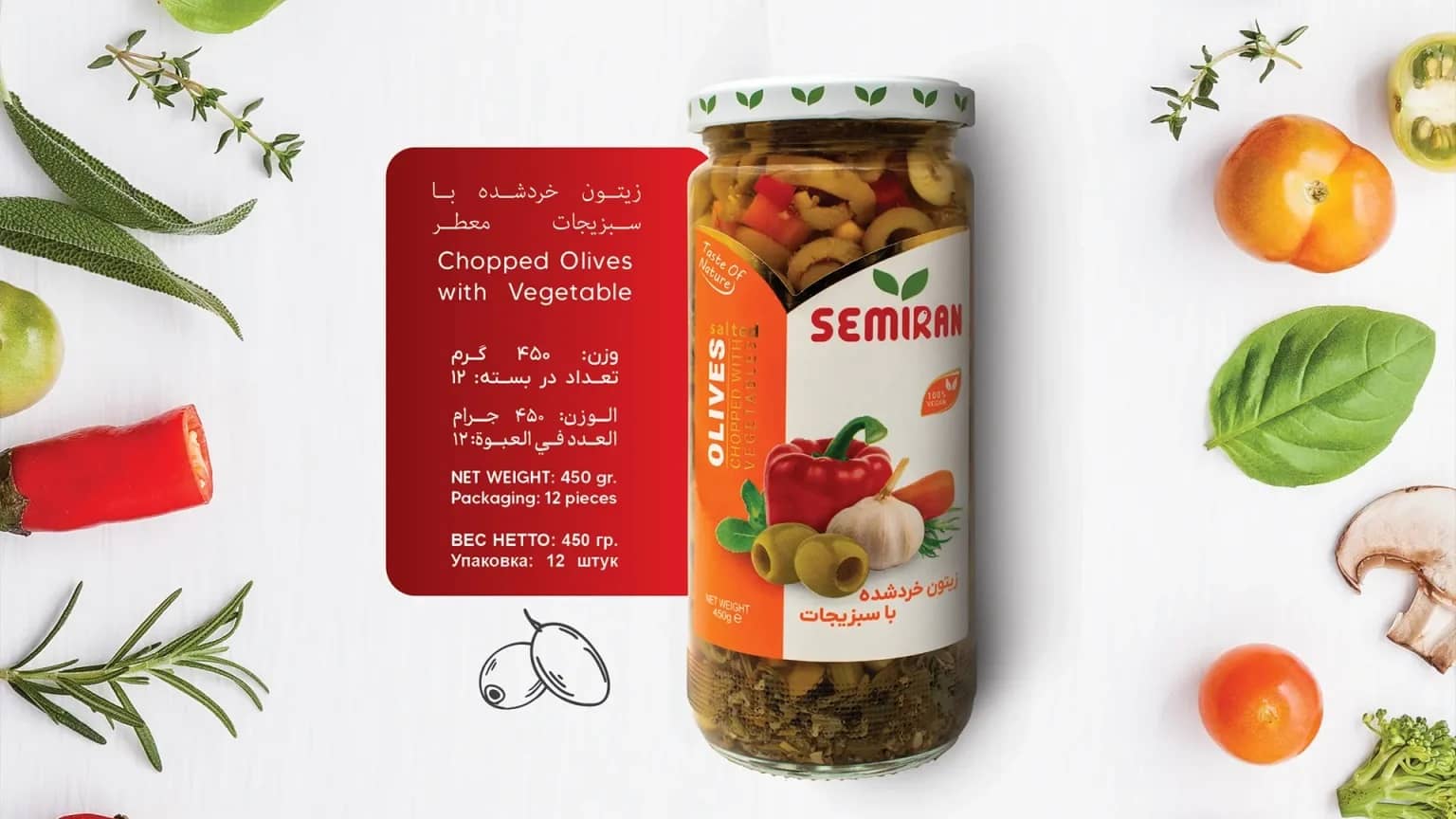 Chopped Olives With Vegetable