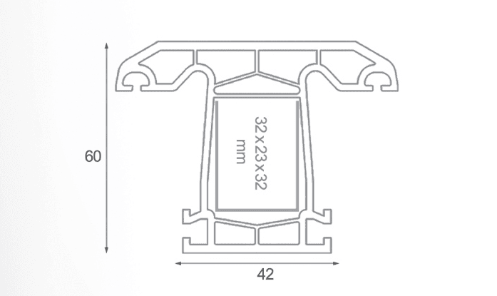 mullion profile 60mm