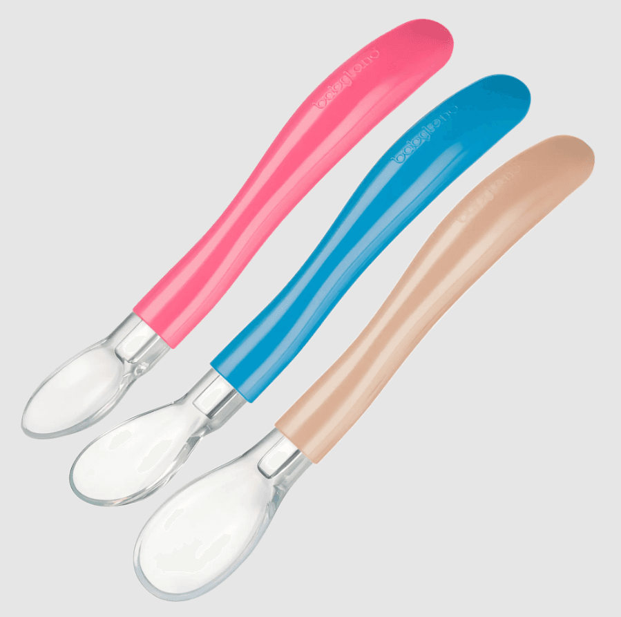 Silicone, Polycarbonate- Babyland silicone tipped feeding spoon 