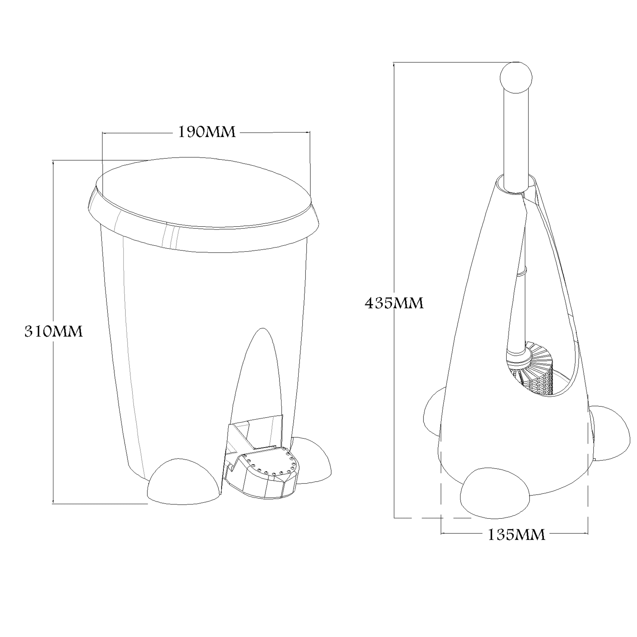 Tidy Bin & Toilet Brush Set