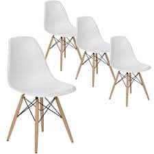 EAMES plastic chair with wooden base