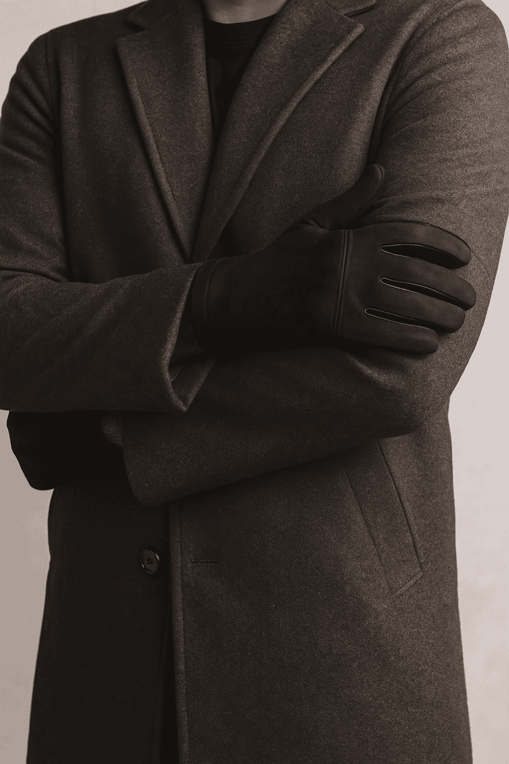 LYNOR unisex gloves, from the Do Angoshti Brand, suitable for men and women, suitable for cold weather, made of warm fabric and leather, beautiful and simple appearance with attractive wooden packaging, with sizing