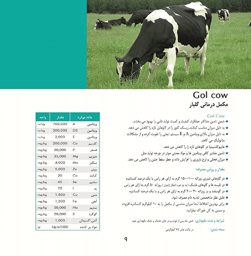 Special vitamin food supplement for lactating cows