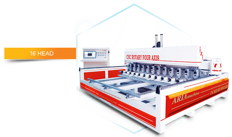 16-Head Rotary CNC Wood Carving Machine