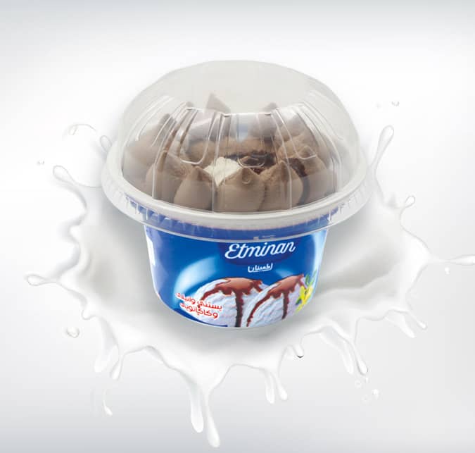 Mixed Flavor Pasteurized & Homogenized Cup Ice Cream (Vanilla Cocoa / Vanilla Saffron)