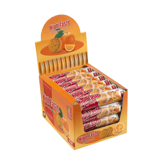 High Taste Sandwich Biscuit with Orange Cream Filling