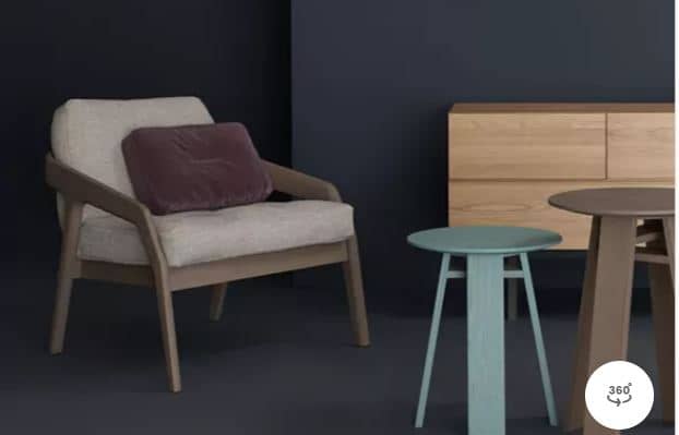 Zed Design Modern Solid Walnut Wood Single-Seater Lounge Chair with Custom Upholstery