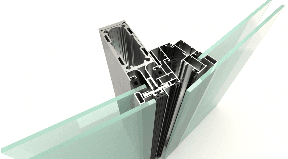 Aluminum Lamel facade, or curtain wall facade