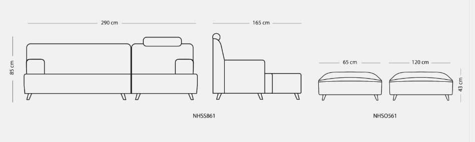 BENIZ Modern Sofa Set , Plywood Frame & High-Resilience Polyurethane Foam