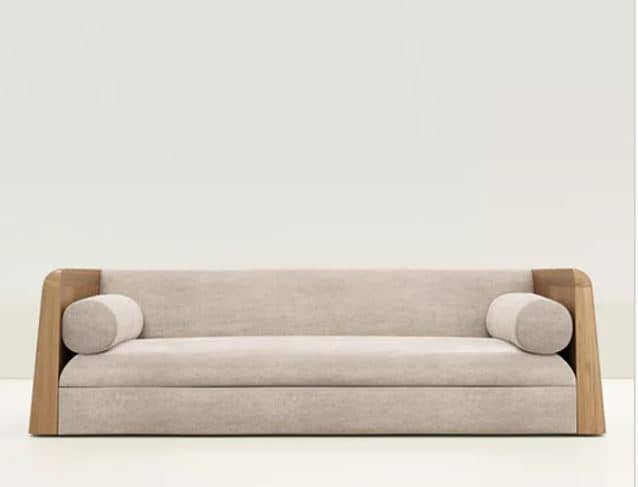 Zed Design Modern 3-Seater Natural Wood Sofa with Russian Pine, Walnut or Beech Frame