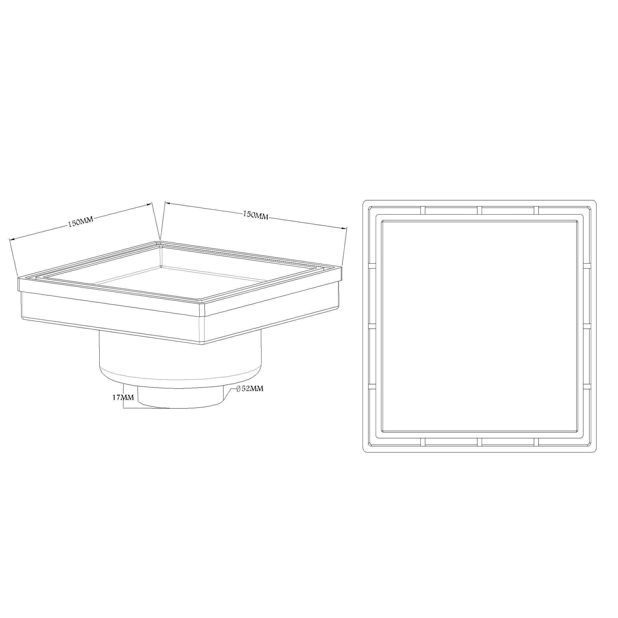 Hidden floor Drain 12*12