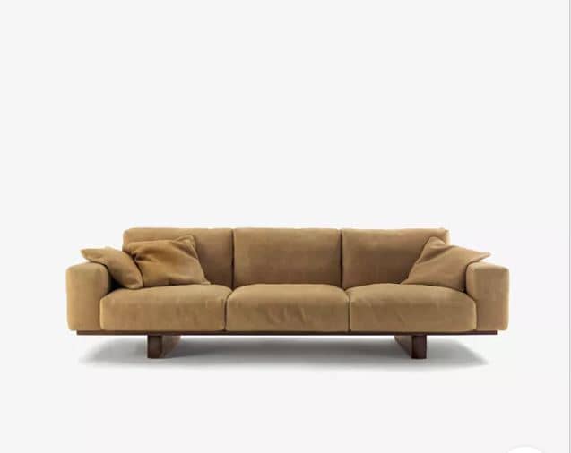 Zed Design Barana Modern Sofa with Solid Natural Walnut Wood Frame, High-Density Foam & Hypoallergenic Finish