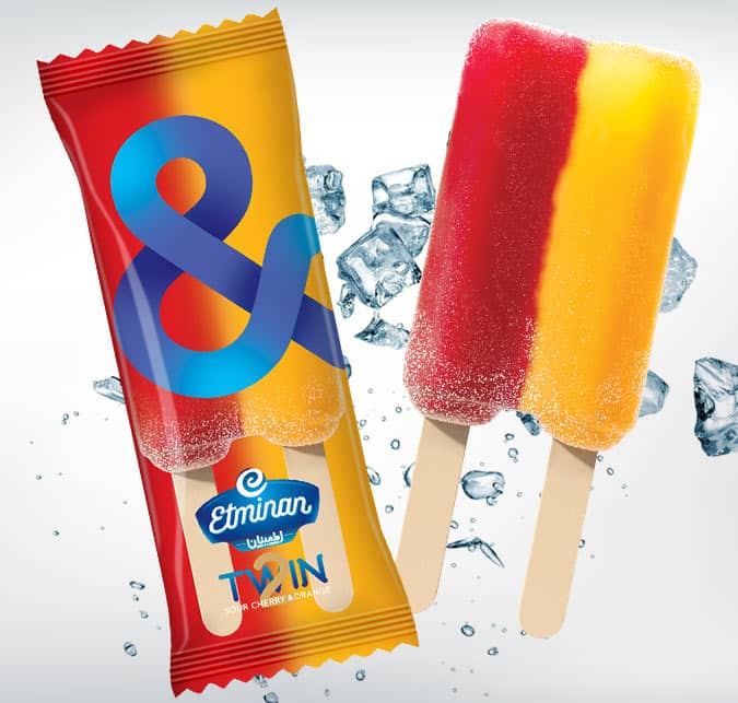 Eminan Twin Ice Pop  Sour Cherry & Orange Flavor