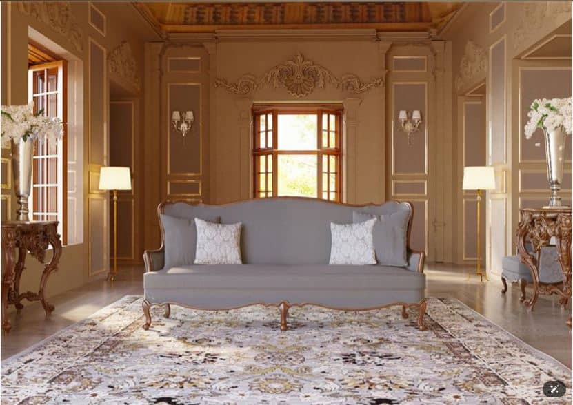 DELAN Classic Sofa  Solid Beech Wood Frame & High-Density Foam Upholstery