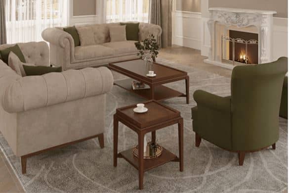 ARTIMAN , Solid-Style Beech-Veneered Coffee Table with Storage Shelf