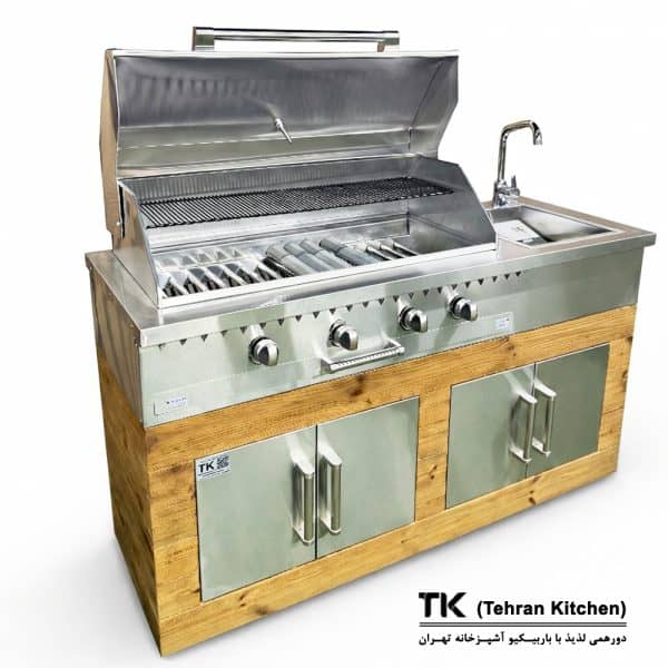 Tehran Kitchen 160 cm Gas & Charcoal BBQ Island with Sink