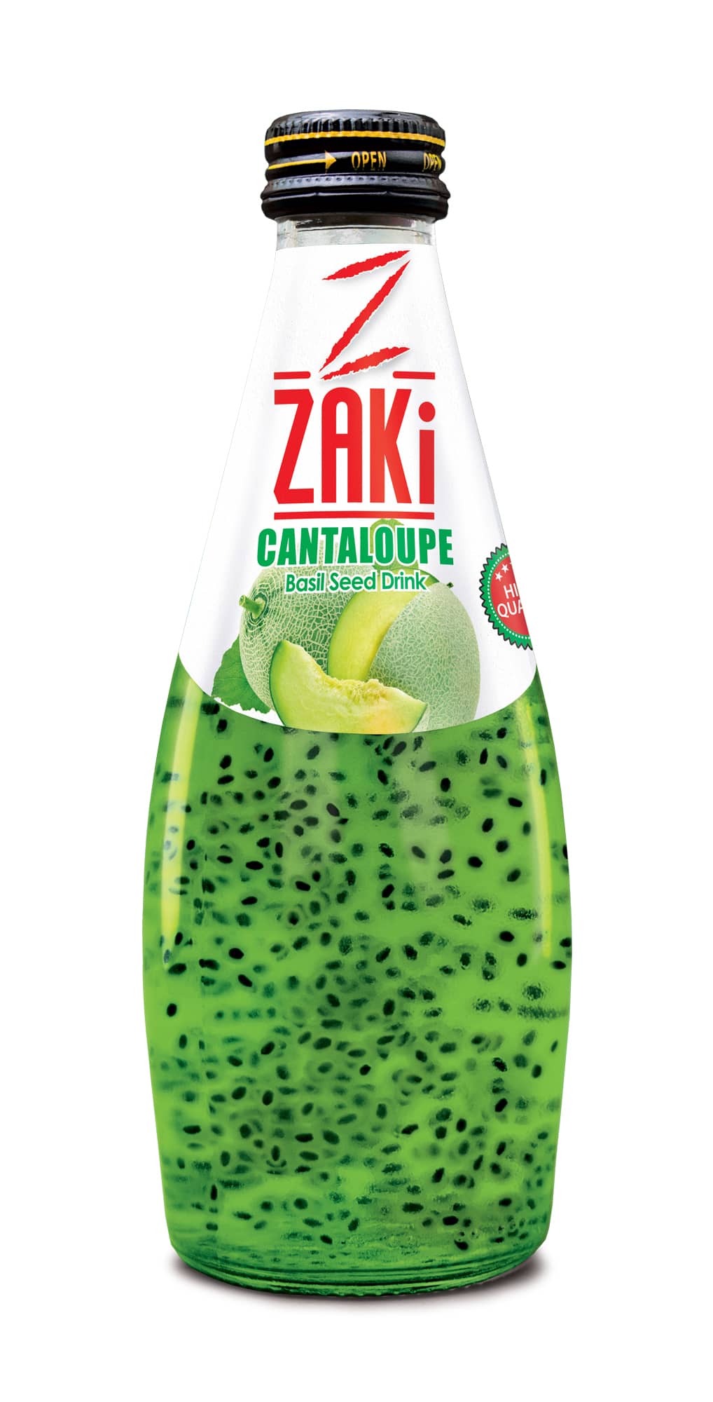Cantaloupe-Flavored Basil Seed Drink – 300ML Glass Bottle