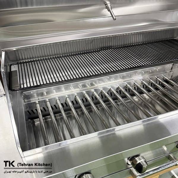 Tehran Kitchen 242 cm Gas & Charcoal BBQ with Sink & Thermowood Cabinet