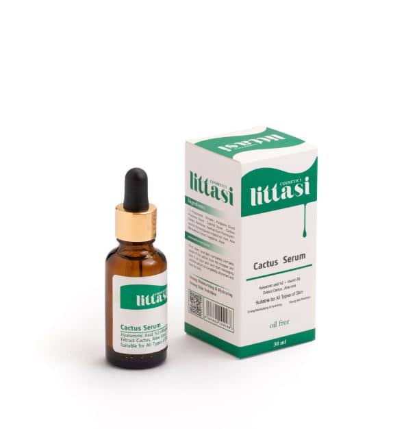 Littasi Professional Cactus Hydrating & Surface-Lifting Facial Serum with 2% Hyaluronic Acid, Cactus Extract, Aloe Vera & Vitamin B5  Deep Moisture, Firming & Skin Barrier Support for All Skin Types, 30 ml