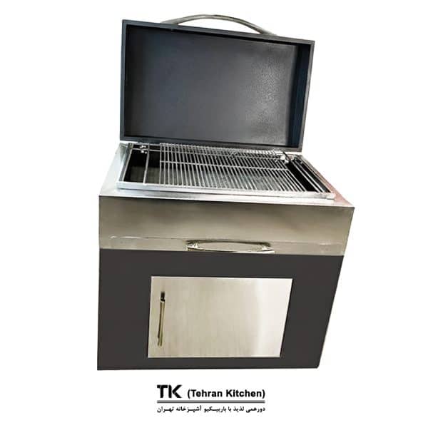 Tehran Kitchen 75 cm Charcoal BBQ Grill with Cabinet and Stainless Steel Finish