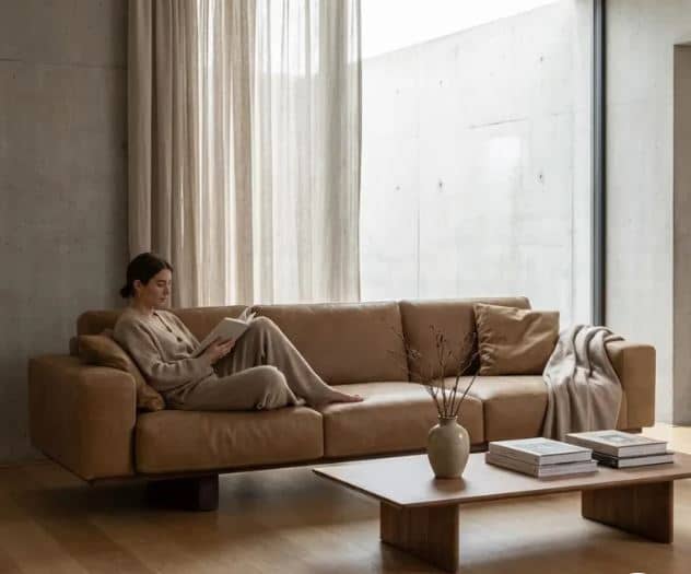 Zed Design Barana Modern Sofa with Solid Natural Walnut Wood Frame, High-Density Foam & Hypoallergenic Finish