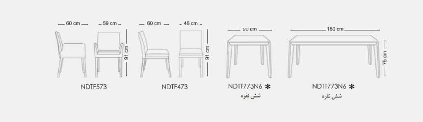 ZULA , Modern Beech Wood Dining Set with Upholstered Chairs