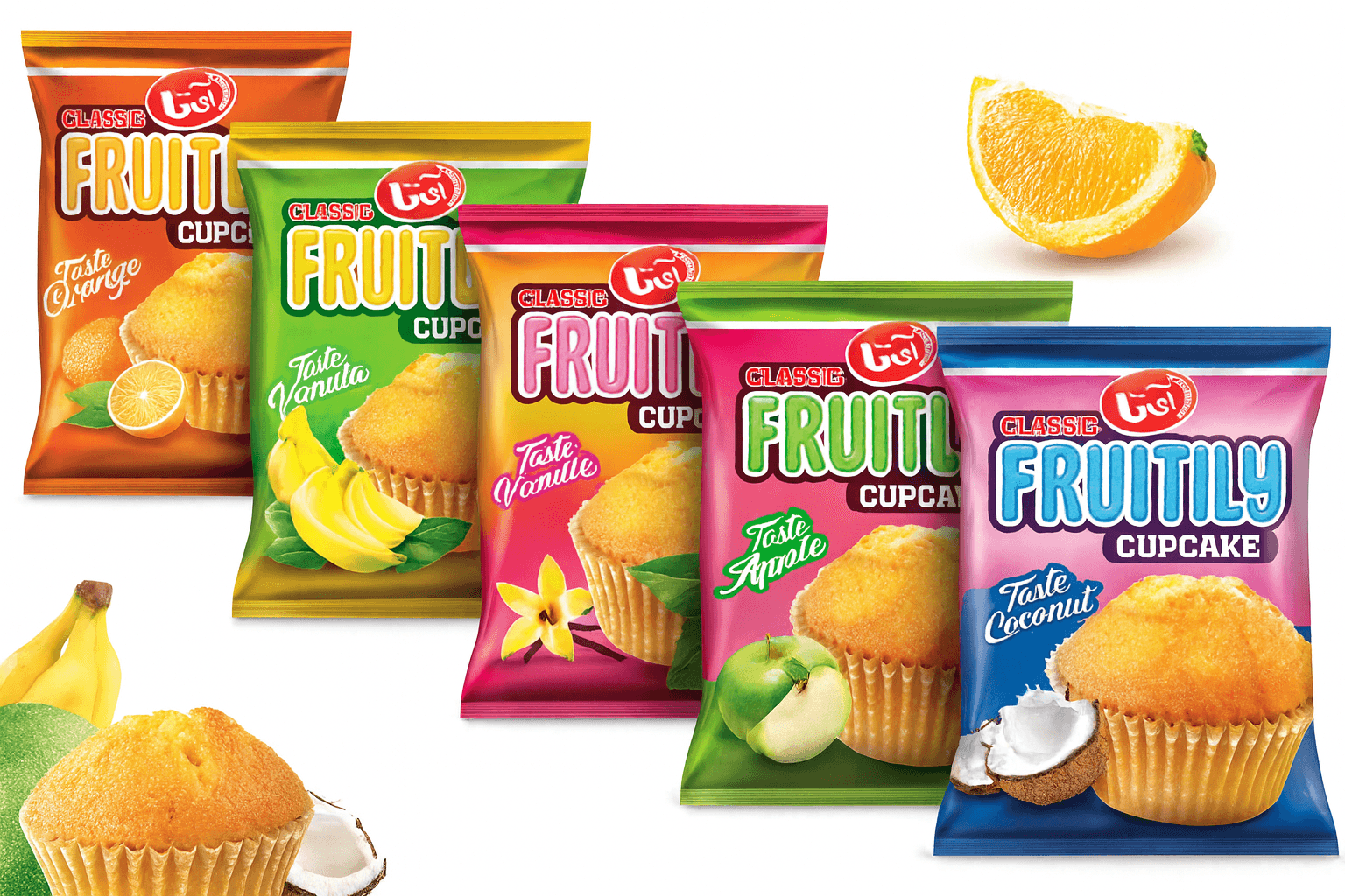 Fruity Cupcake Assorted Flavors (Orange / Banana / Vanilla / Apple / Coconut)