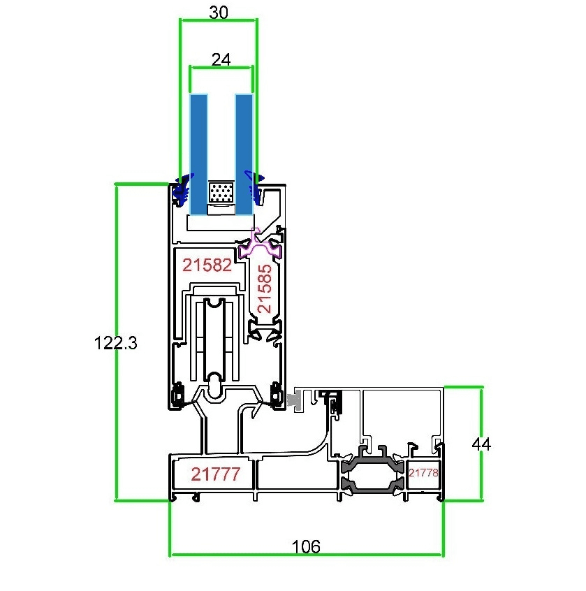 lift and slide single rail and thermal break window system MTS 115
