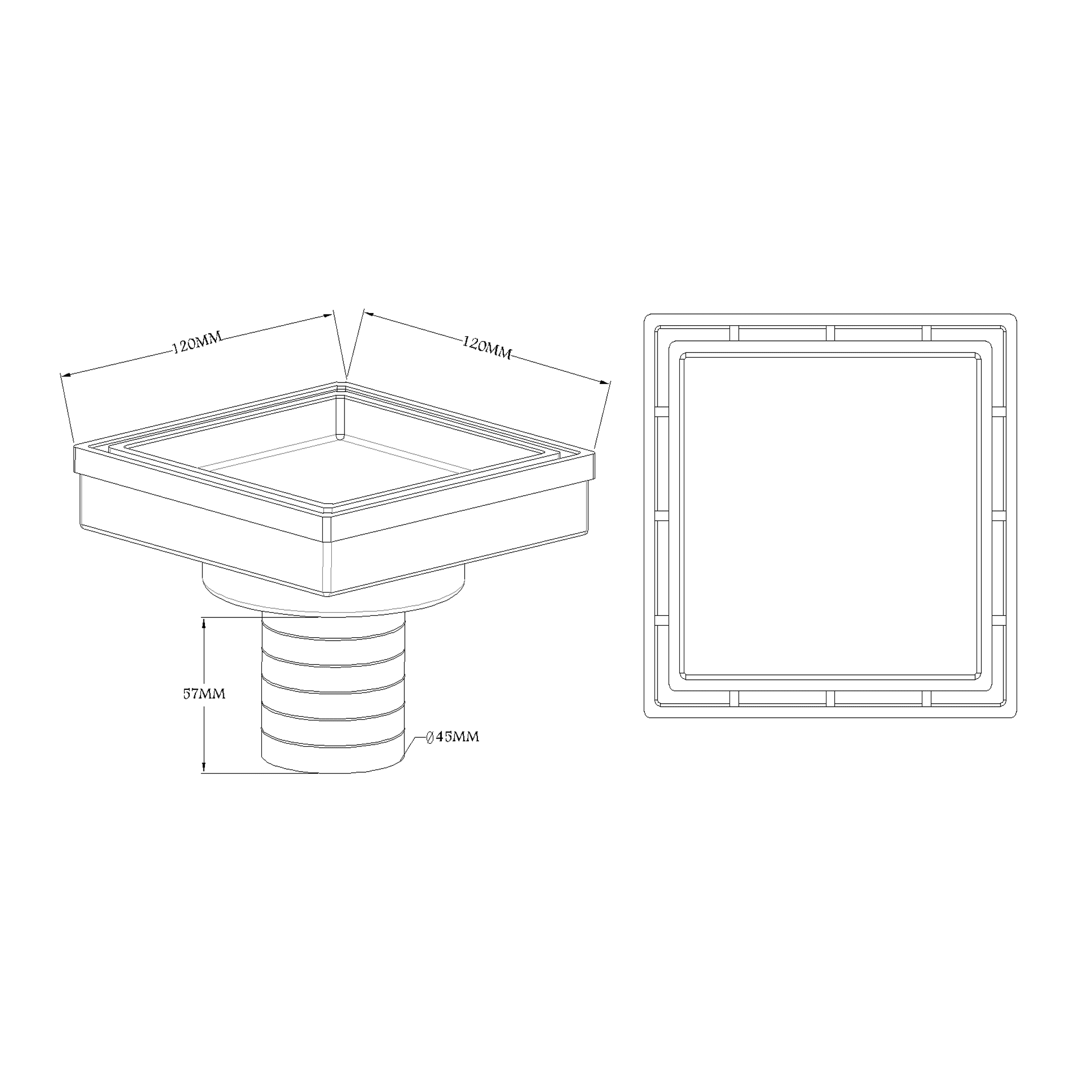 Hidden floor Drain 12*12