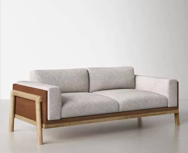 Zed Design Modern Solid Walnut Wood Lounge Chair with Custom Fabric or Leather Upholstery