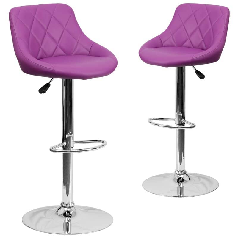 Open Jack Chair with Round Metal Base - Hydraulic Height Adjustment & 360 Swivel