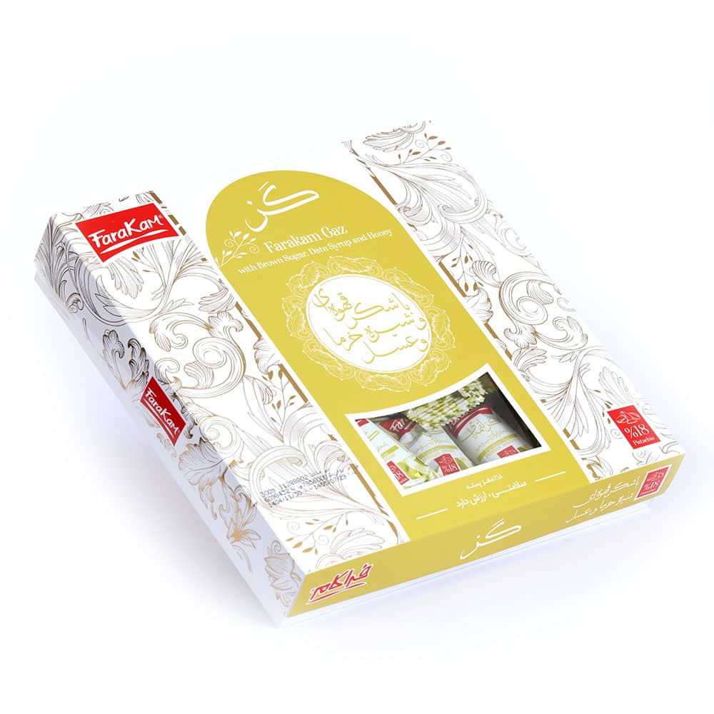 Traditional Persian Gaz Nougat Sweetened with Date Syrup, Brown Sugar & Honey