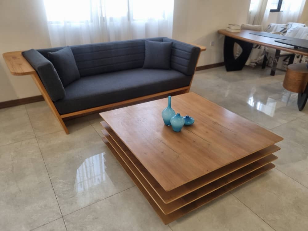 Zed Design Liana Modern 3-Seater Solid Natural Wood Sofa with 3.5 cm Wooden Frame, Upholstered Cushions & Hypoallergenic Finish