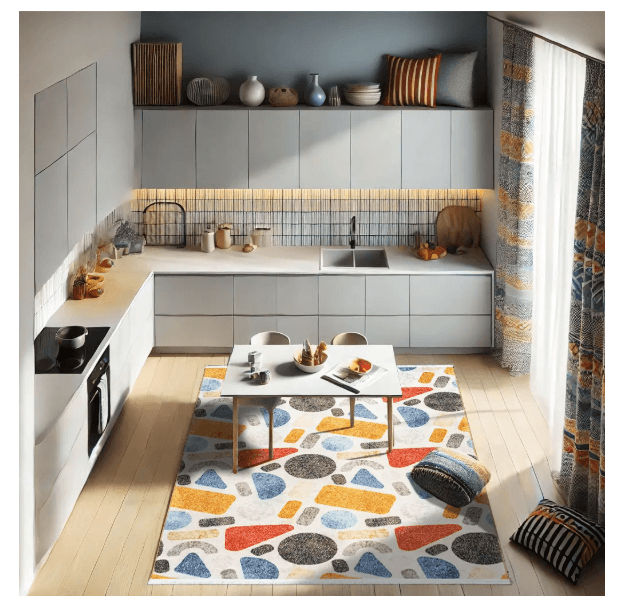Pile Material Polyester-Polyogen Rug, Modern Collection -White 25AA0090