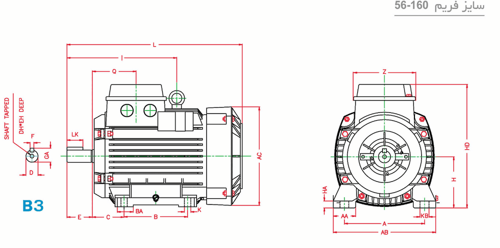 Single-speed single-phase induction electromotor with aluminum frame  CR80M4A .55-1500 54F