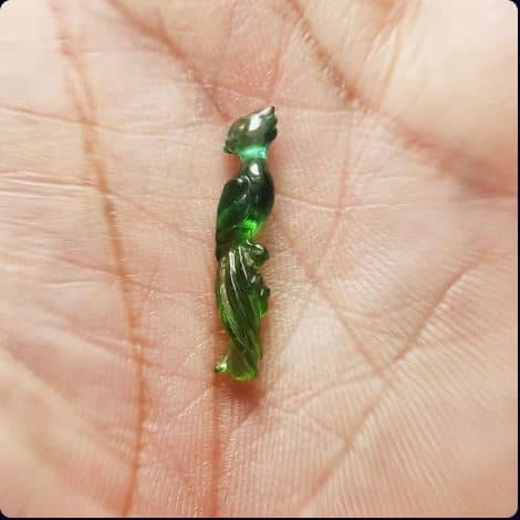 Handcrafted Natural Two-Tone Tourmaline Phoenix Micro Gemstone Sculpture Pendant Collectible Art