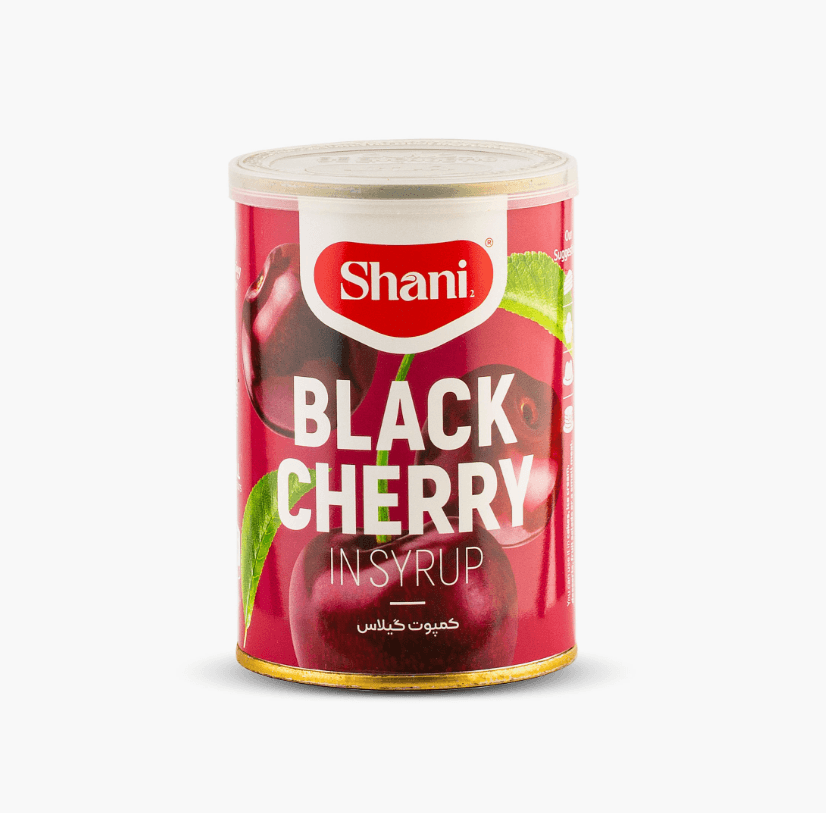Canned Black Cherry Compote in Sweet Syrup