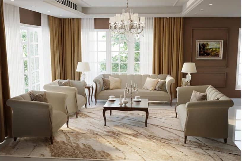 ANDERSA , Neoclassical MDF and Beech Wood Coffee Table