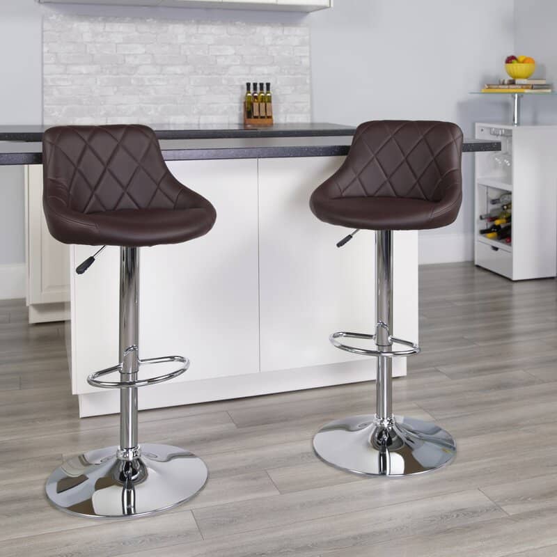 Open Jack Chair with Round Metal Base - Hydraulic Height Adjustment & 360 Swivel