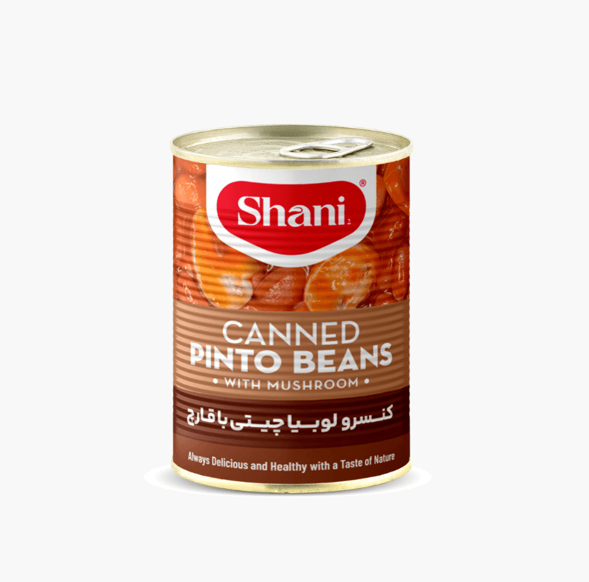 Canned Pinto Beans with Mushrooms Rich in Vitamin B