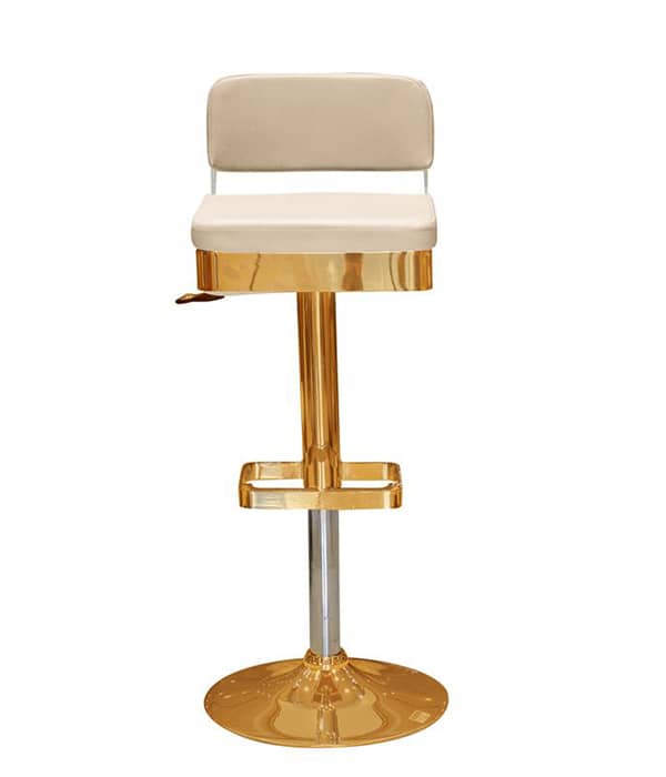 Tigo Modern Gold Finish Upholstered Counter chair with Molded Foam Seat